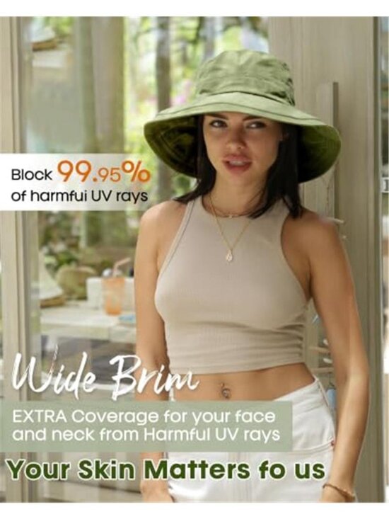 Sun Hats for Women Gardening Hat Wide Brim Ponytail Beach Sun Protection main image 7